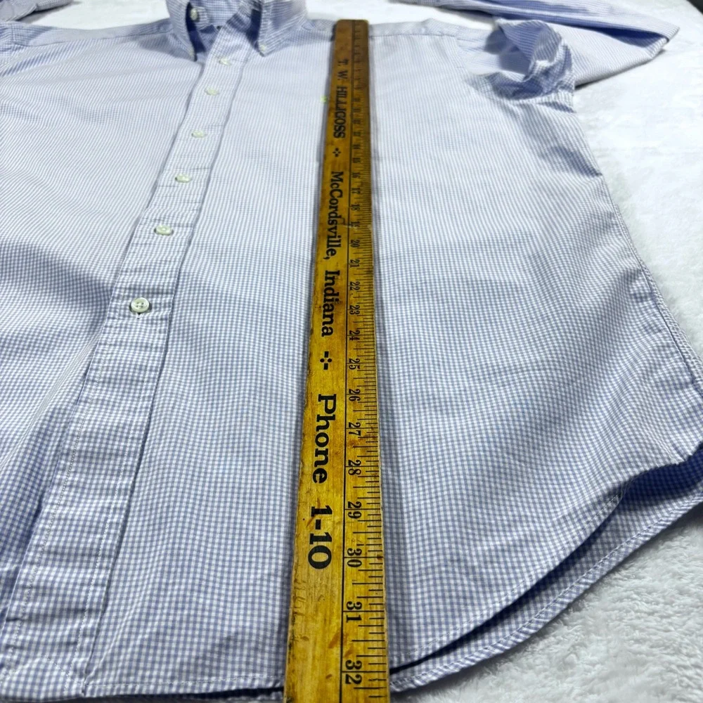 Ralph Lauren Blake Men L Cotton Long Sleeve Yellow Pony Button Up Shirt Blue - Picture 8 of 8